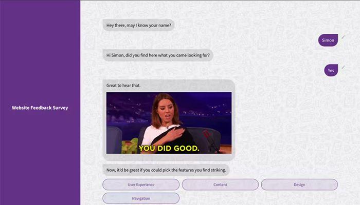 Surveysparrow Chat like survey