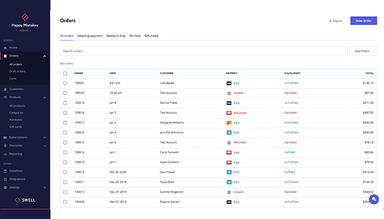 Swell Orders Page