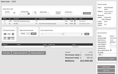 Swim Sales Invoice