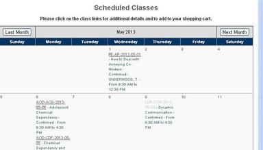 SyberWorks Calendar based class registration