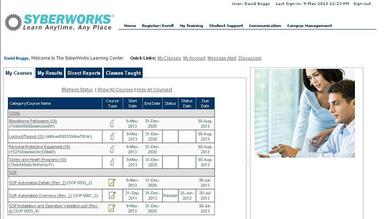 SyberWorks Training Center LMS home page