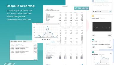 Combine graphs, financials, and analytics into bespoke reports that you can collaborate on in real-time.