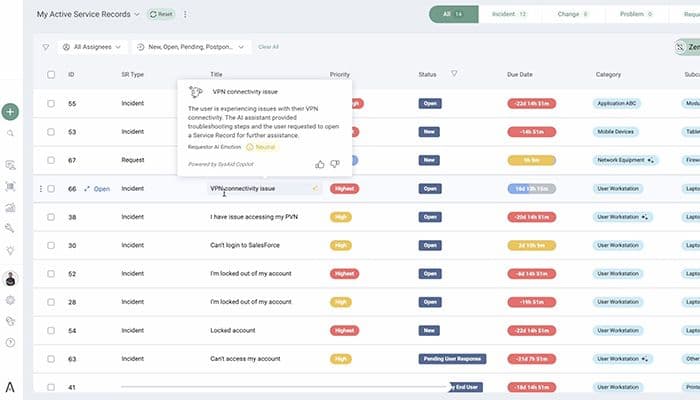 SysAid Ticket Queue- A consolidated, easy-to-navigate view of the ticket queue to help admins resolve issues more effectively and more efficiently.