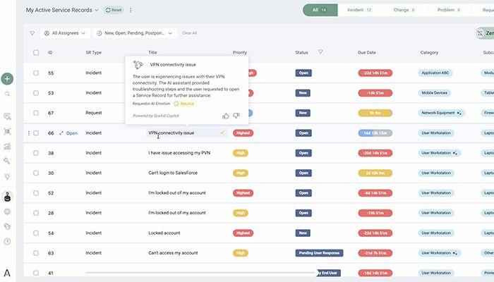 SysAid Ticket Queue- A consolidated, easy-to-navigate view of the ticket queue to help admins resolve issues more effectively and more efficiently.