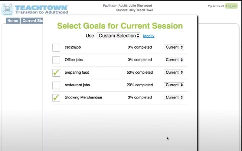 TeachTown Goals