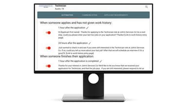 Automated Text Message Screening setup