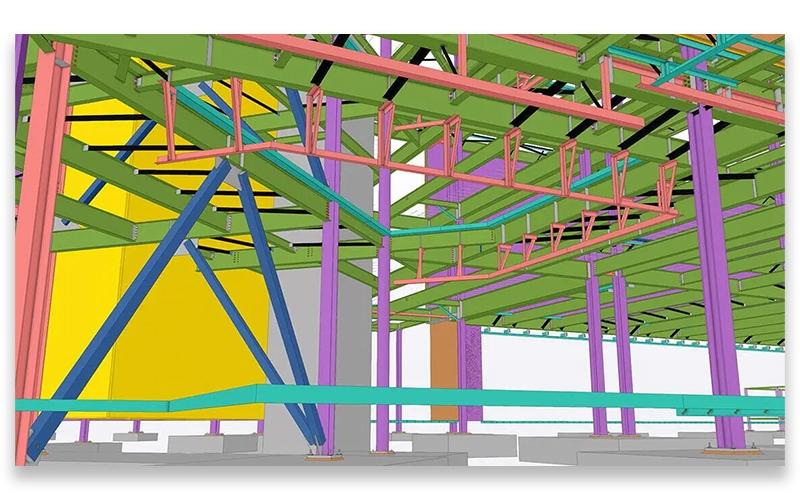 Model structural steel with connections to ensure accurate fabrication
