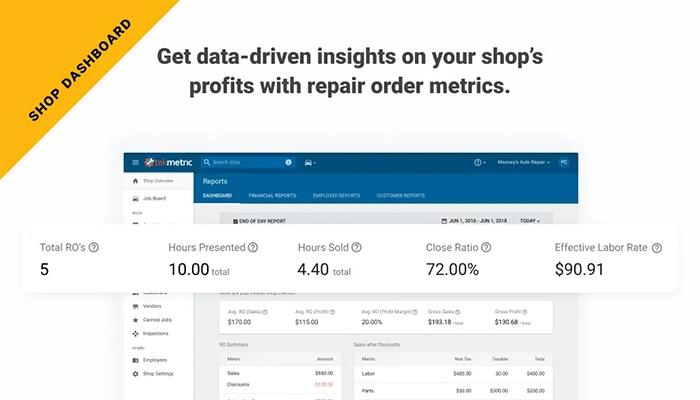 Tekmetric repair order metrics