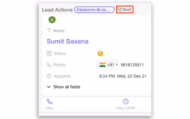 TeleCRM Load Actions