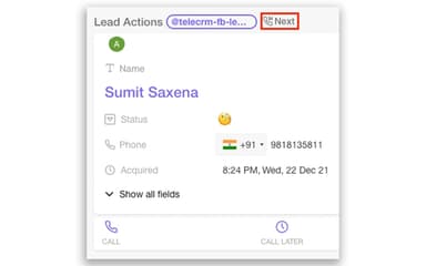TeleCRM Load Actions