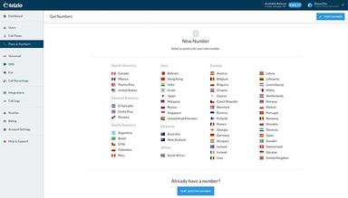 Telzio International numbers