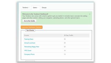 Tendenci Software Customizable Dashboard