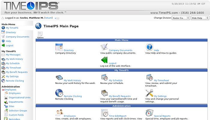 The TimeIPS main page