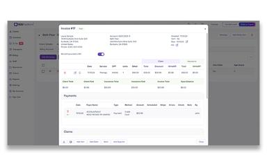 TheraPlatform Payments Invoice