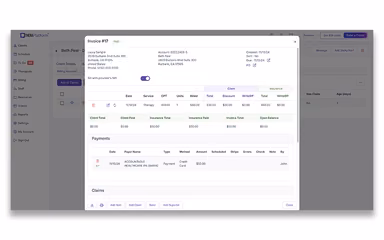 TheraPlatform Payments Invoice