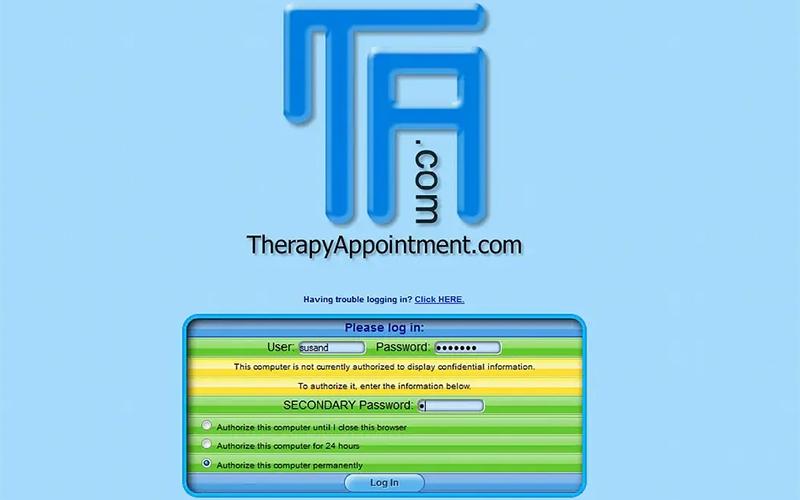 TherapyAppointment-Login-page