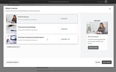 Thinkific Courses Selection