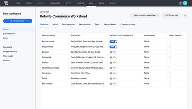 ThoughtSpot Software assisted data modeling