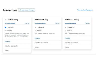 TidyCal Booking Types