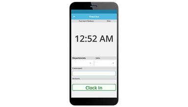 TimeClick Clock in and out mobile app available for remote work and work on the go