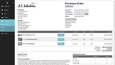 Tradogram Purchase orders