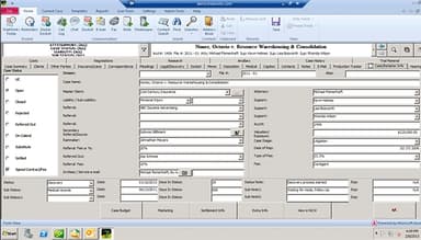 TrialWorks Log case information