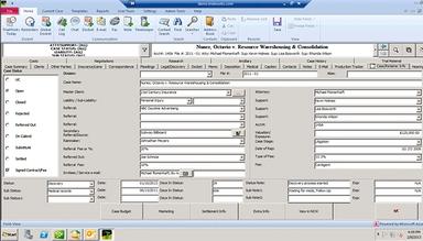 TrialWorks Log case information
