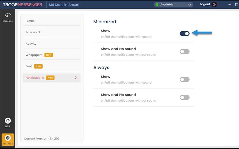 Troop Messenger Dashboard