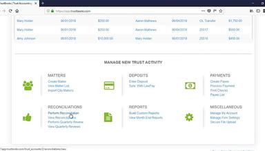TrustBooks Manage Trust Activity