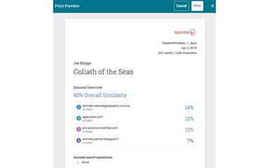 Turnitin Print Preview