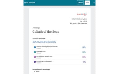 Turnitin Similarity Report Printing