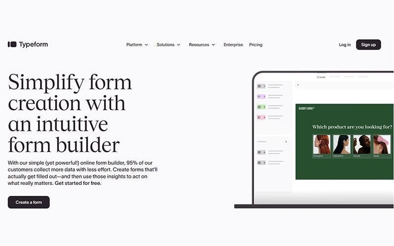 Typeform Login Page