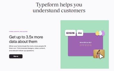 Typeform Sign Up Page