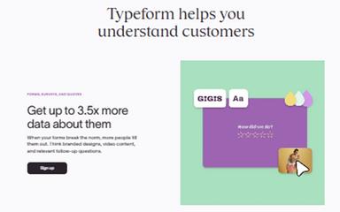 Typeform Sign Up Page