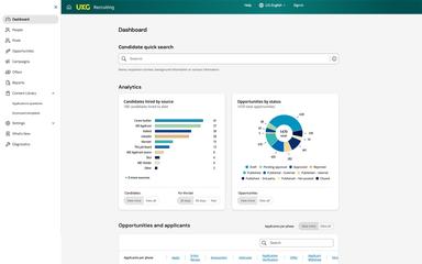 UKG Pro Recruiting Dashboard with Menu