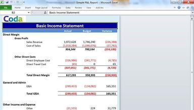 UNIT4 Financials Real time excel equivalents