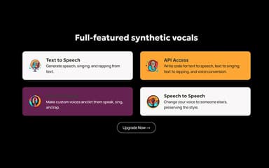 Uberduck Full-featured synthetic vocals