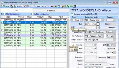 Umana Full attendance and pay detail