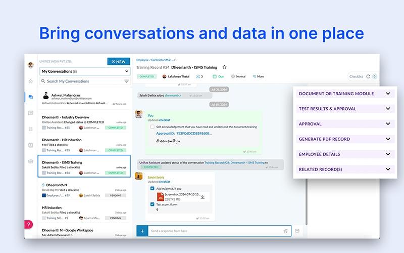 Unifize Conversations & Data Unified