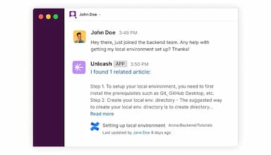 Unleash.so Software AI Powered Slackbot assistants