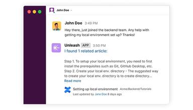 Unleash.so Software AI Powered Slackbot assistants