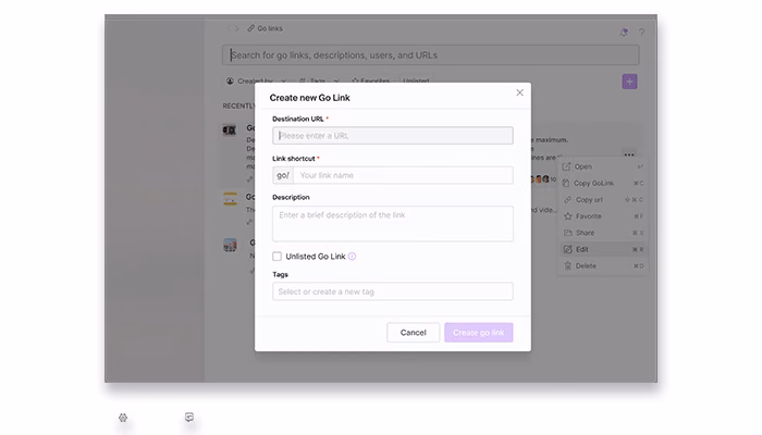 Unleash.so Software Go link creator