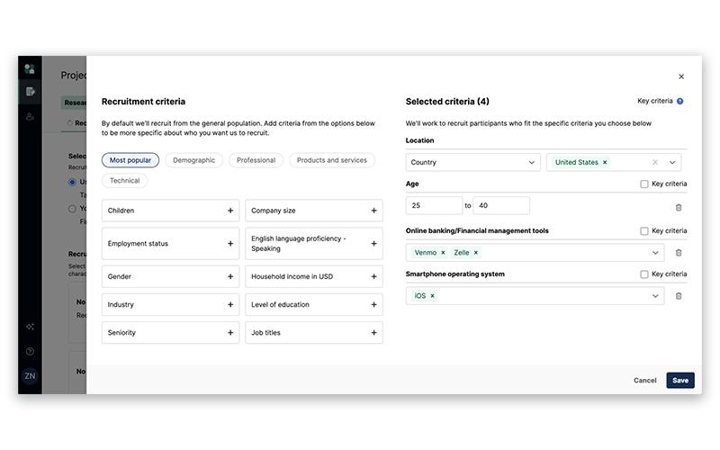 User Interviews Audience Targeting