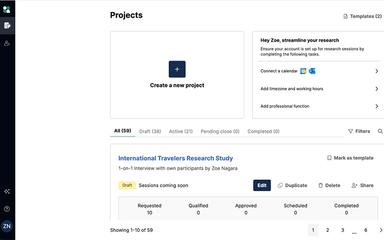 User Interviews Project Dashboard