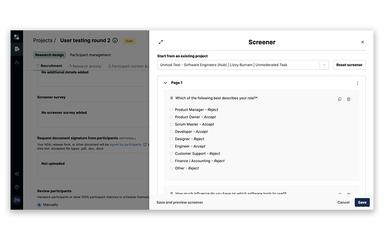 User Interviews Screener Survey
