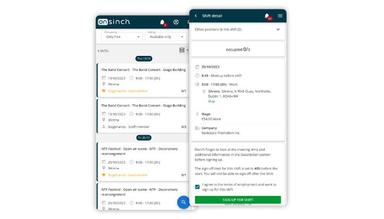 Utilize OnSinch's self-sign-up feature, allowing staff to register for available shifts.