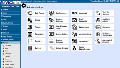 VICIdial Admin settings