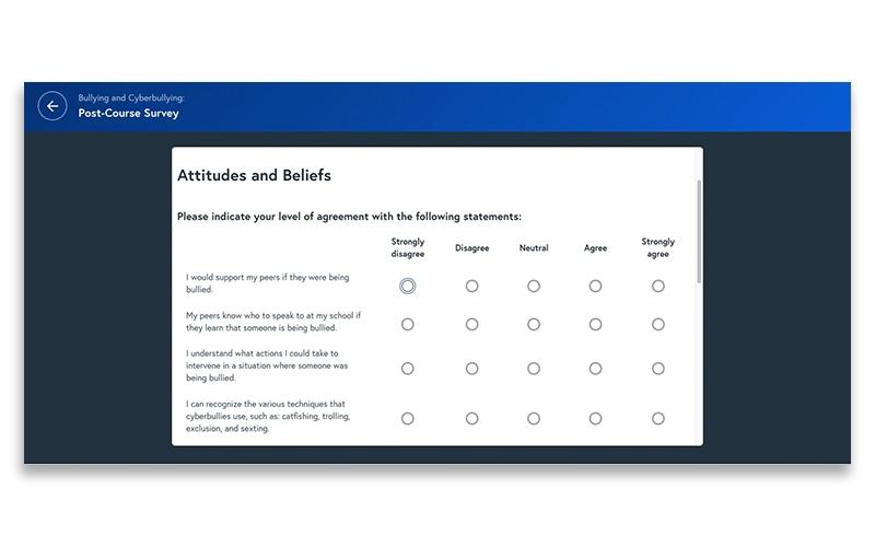 Vector LMS Training Post Course Survey