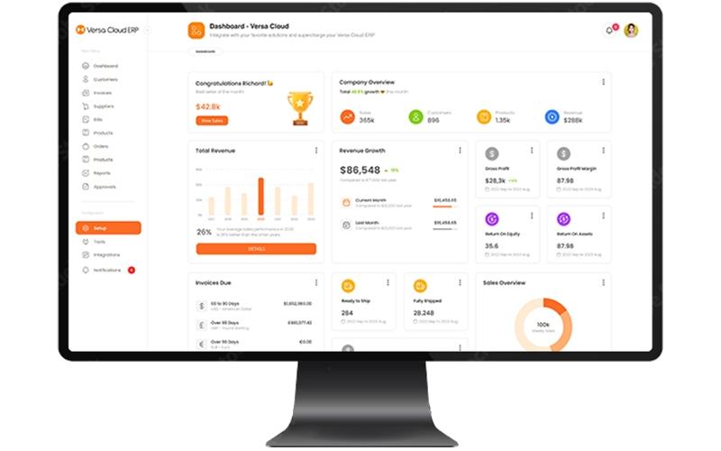 Versa Cloud ERP Dashboard Versa Cloud
