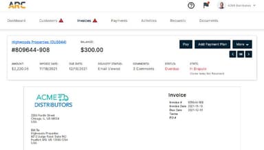 Versapay Customer portal invoice